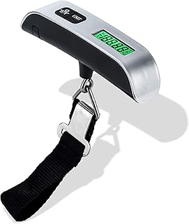 INTIRILIFE Bilance digitali per Bagagli in Nero - Bilance pesa valigie Elettronica Portatile per la pesatura di valigie, Bagagli a Mano, Borsa da Viaggio - Precisa per Vacanze, aeroporto