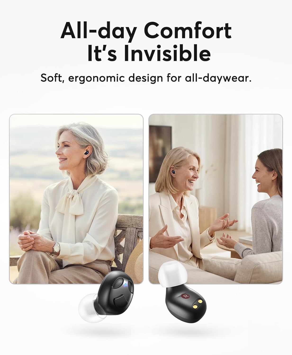 Karthus OTC Hearing Aids for Seniors & Adults, Rechargeable Hearing Aids with Noise Cancelling & Clear Sound, 16-Channel Digital DSP & 2 Environment Modes, 80+ Hour Battery Life, Comfort-Fit, Black - Image 3