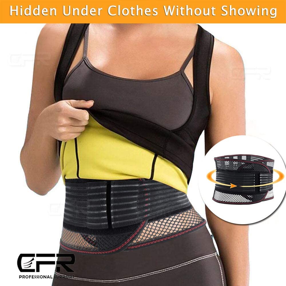 Cinturón Lumbar Ajustable de Doble Tirante para la Parte Inferior de la Espalda, Talla Grande 3XL-5XL, para aliviar el Dolor, diseño de Malla Transpirable con Correas Ajustables en la Zona Lumbar
