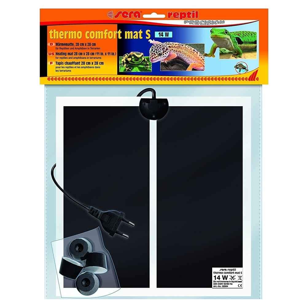 Sera reptile thermo comfort mat heating mat for reptiles, amphibians and invertebrates in the terrarium including 4 spacer feet for the corners of the terrarium to prevent heat from accumulating