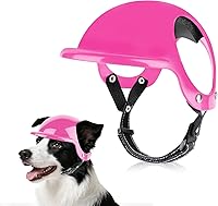 Vista 9 de Casco para perro pequeño con agujeros para las orejas, ajustable, ligero, duro, negro para actividades al aire libre/motocicleta/bicicleta