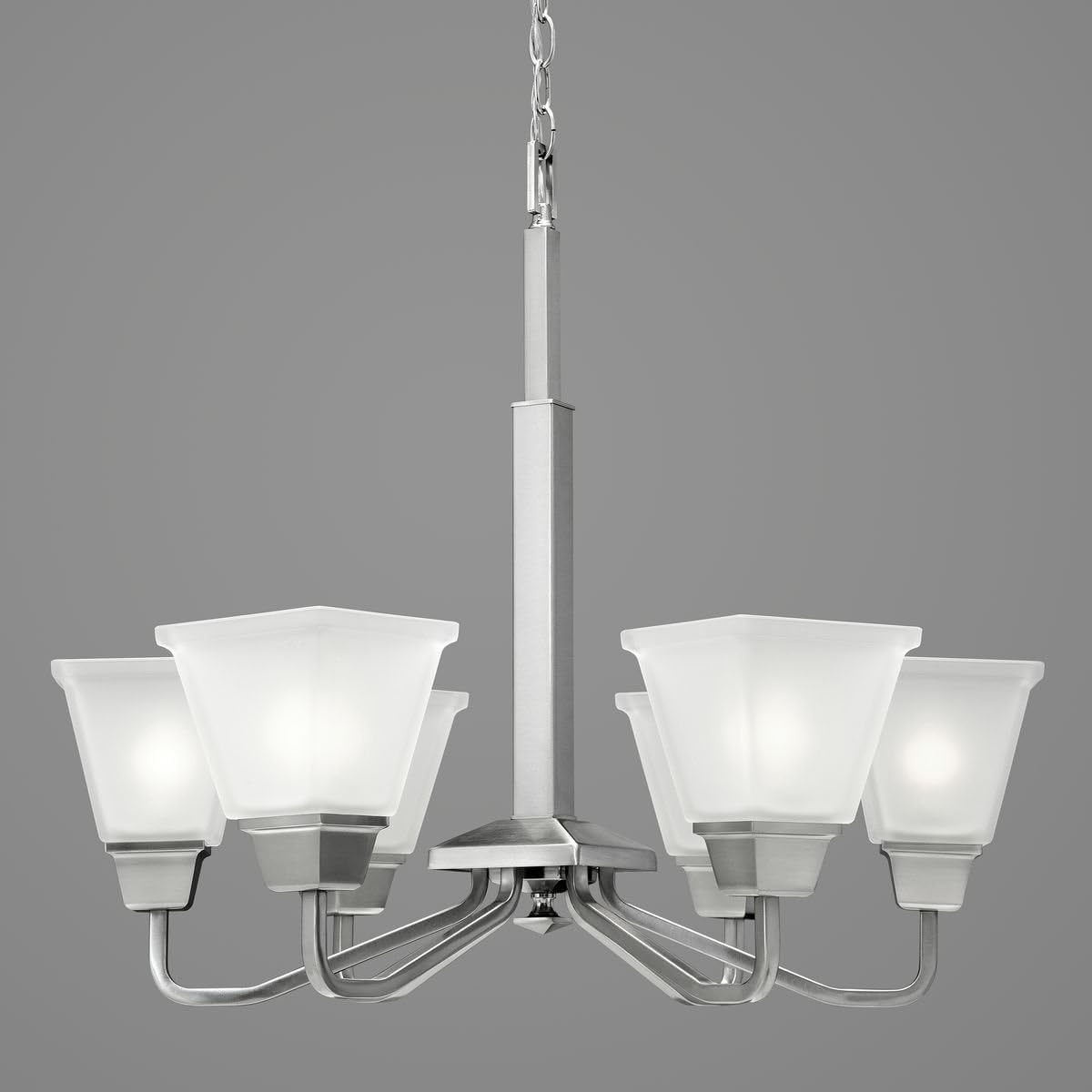 Progress Lighting P400119-009 Transitional Six Light Chandelier from Clifton Heights Collection in Pewter, Nickel, Silver Finish,