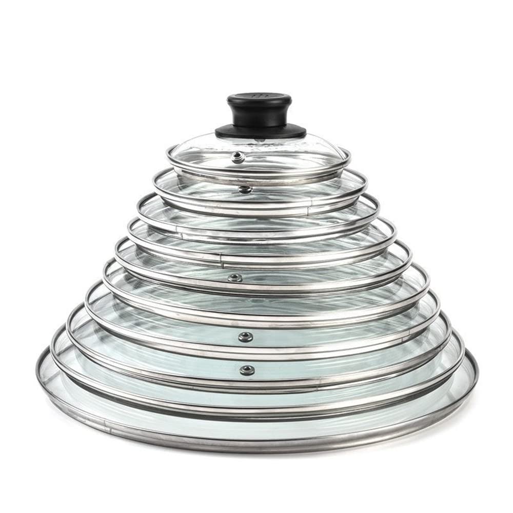 Coperchi Pentole, Coperchio Padella Pantaloni fritte coperchio 38 cm con in vetro maniglia pentola friggere wok pandola in acciaio inox padella(24cm)