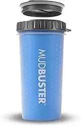Limpador de patas para cães Dexas Lidded MudBuster, portátil, grande com tampa, Pro Blue