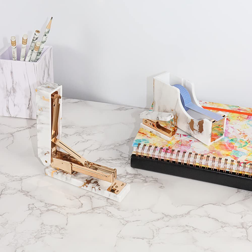 Marmo Gold Line Print Gold Staples Remover Tape Dispenser Holder Set Office Desk Manuale Executive Cancelleria Kit regalo per accessori desktop Forniture