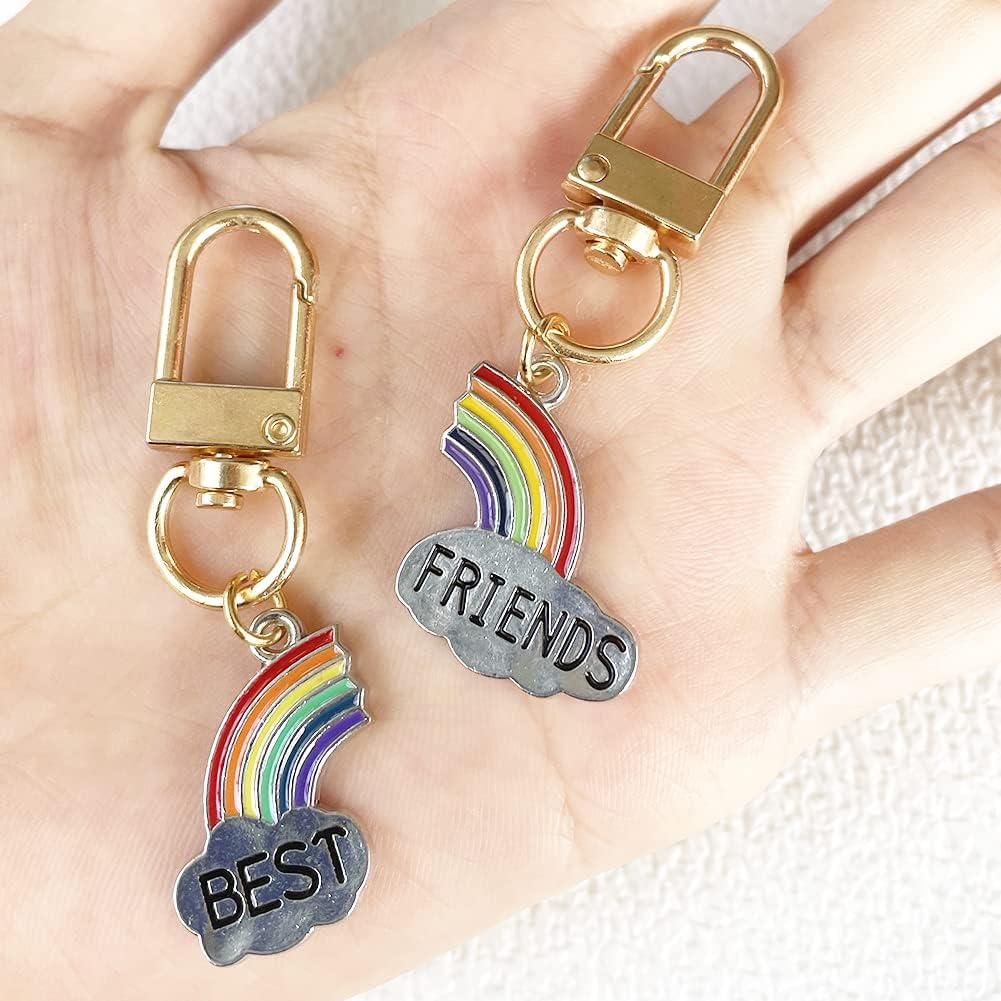 4PCS Flower Keychain Cute Handbag Key Chain Personalized Key ring Golden for Women Car Present image 2