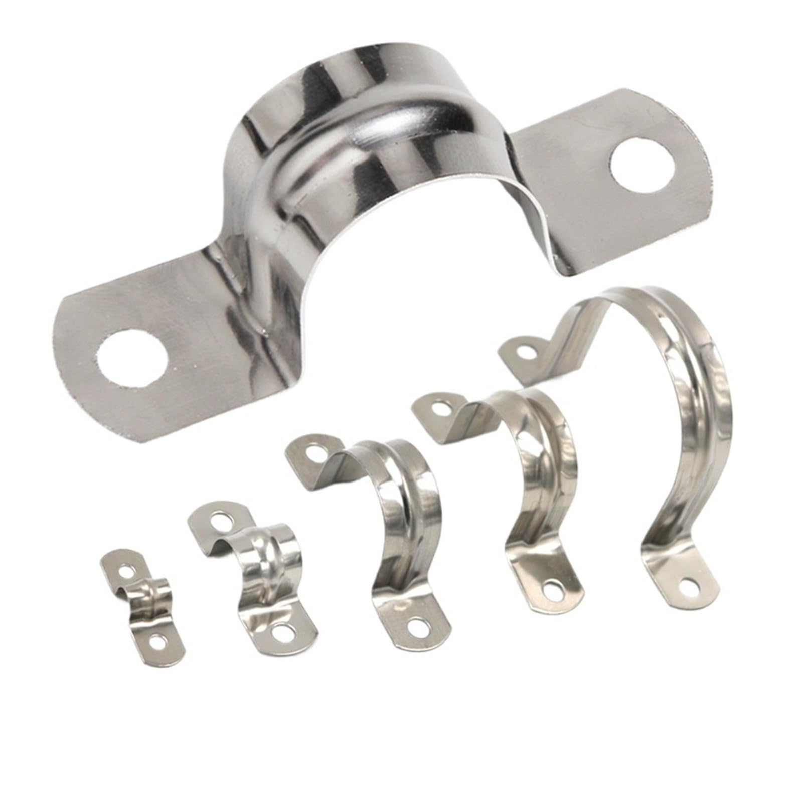 DWAMMEBRS 304 Stainless Steel Thickened U Type Pipe Clamps Saddle Clamp Clip Throat Hoop Bracket(M45 (5Pcs))