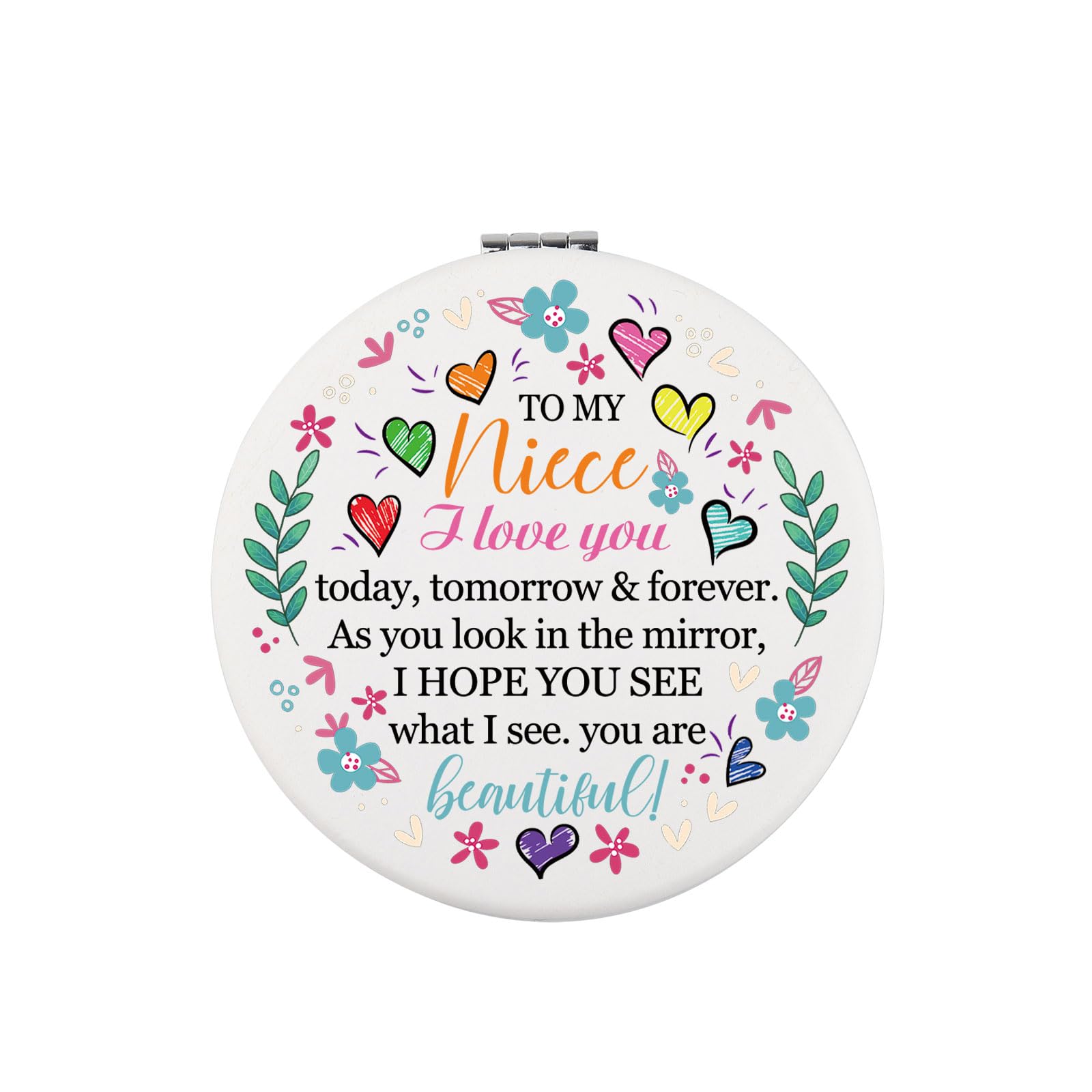 Miroir compact portable pour les retouches maquillage de votre nièce active