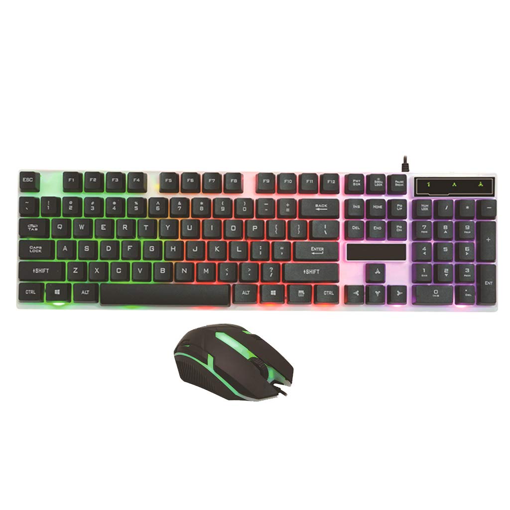 MERISHOPP® Desktop USB Wired Keyboard & Mouse Bundles Set RGB Back Light|Computers/Tablets & Networking | Keyboards Mice & Pointers |1x Wired Keyboard and Mouse Set-image-34