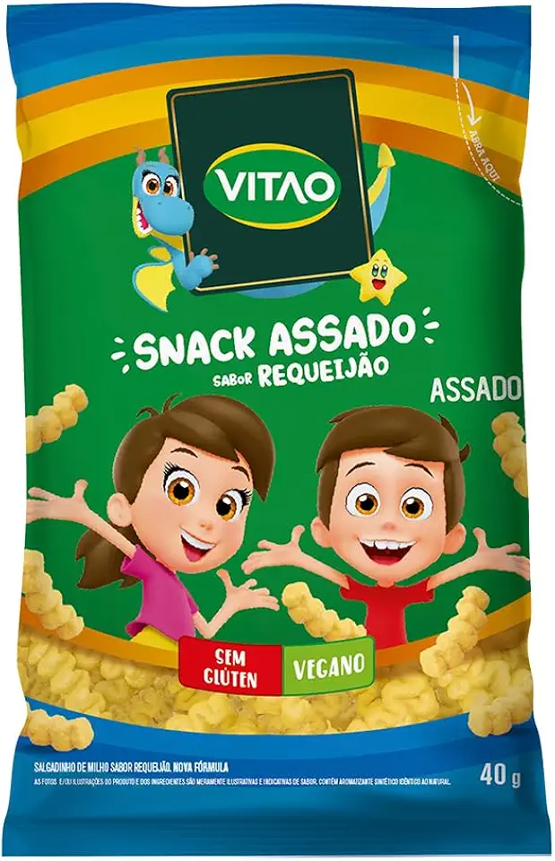 Snack Integral Requeijão Kids, Dourado, Vitao, 40 g