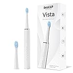 beatXP Vista Sonic Electric Toothbrush for Adults with 2 Brush Heads & 5 Cleaning Modes | Rechargeable Electric Toothbrush | 30000 strokes/min with Long Battery Life (White)