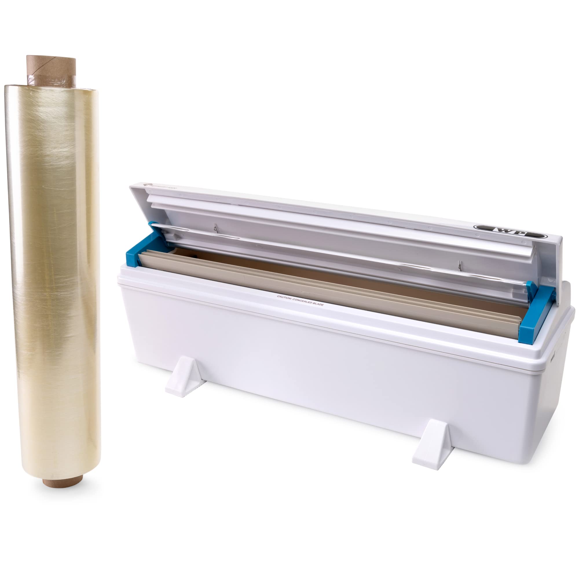 IDL Packaging WP-180D 18" WrapMaster Dispenser with 18" x 2000' Food Film Roll – Complete Food Wrapping Solution on Your Kitchen - 100% Food-Grade and BPA Free
