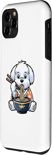 Miniatura 2 de Funda para iPhone 11 Pro Max Maltese Ramen Funny Dog Japanese Food Case