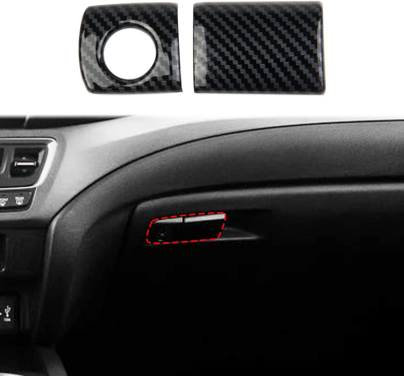 Carbon Fiber Glove box handle Switch Cover Trim For 2016-2022 Honda Pilot For 2017-2023 Ridgeline For 2019-2023 Passport