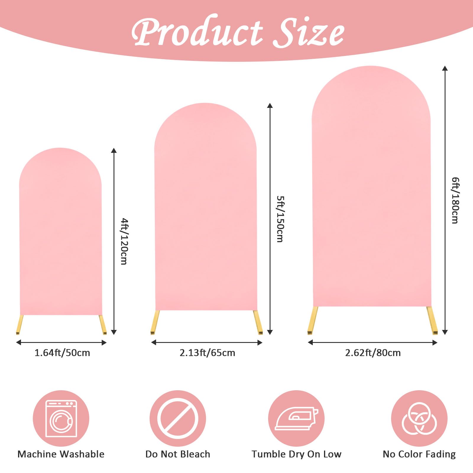 Psasrm Bogen-Abdeckung Set – 3 Stück Spandex In 2 Farben, Für Hochzeitsbögen, Chiara-Hintergrund (2,2m, 2m, 1,8m)