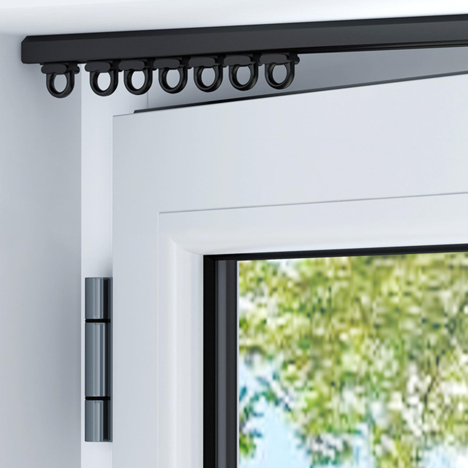 Rail de plafond pour rideaux de 1 à 6 m, système de rail à rideaux en aluminium ultra fin, tringle de séparation de pièce pour salon