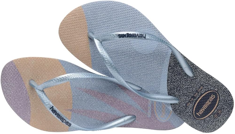 Havaianas Tongs fines à paillettes pour femme, bleu Amazon.ca Mode