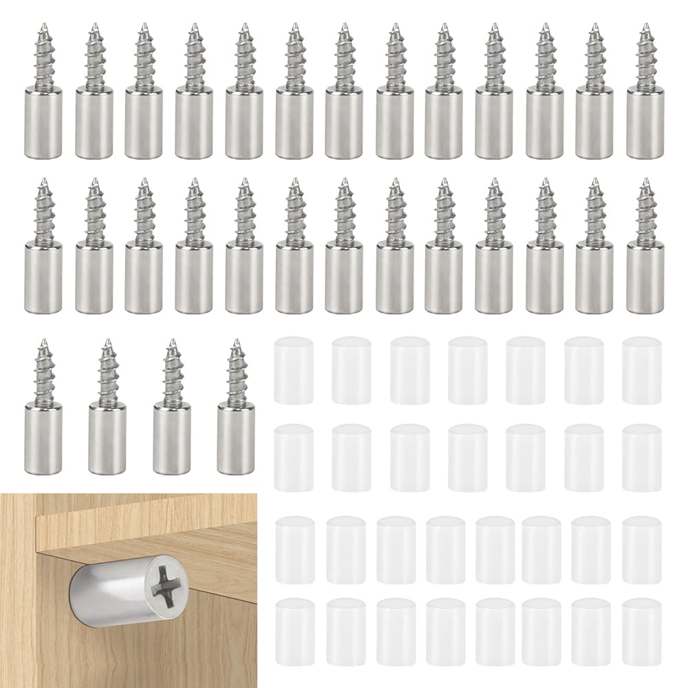 NAROSEBE 30 Piezas Soporte de Baldas,Soporte de Estante con Tapa Antideslizante, Clavijas de Soporte Baldas, Clavijas de Estante, Soporte Baldas Armario para Armarios, Muebles
