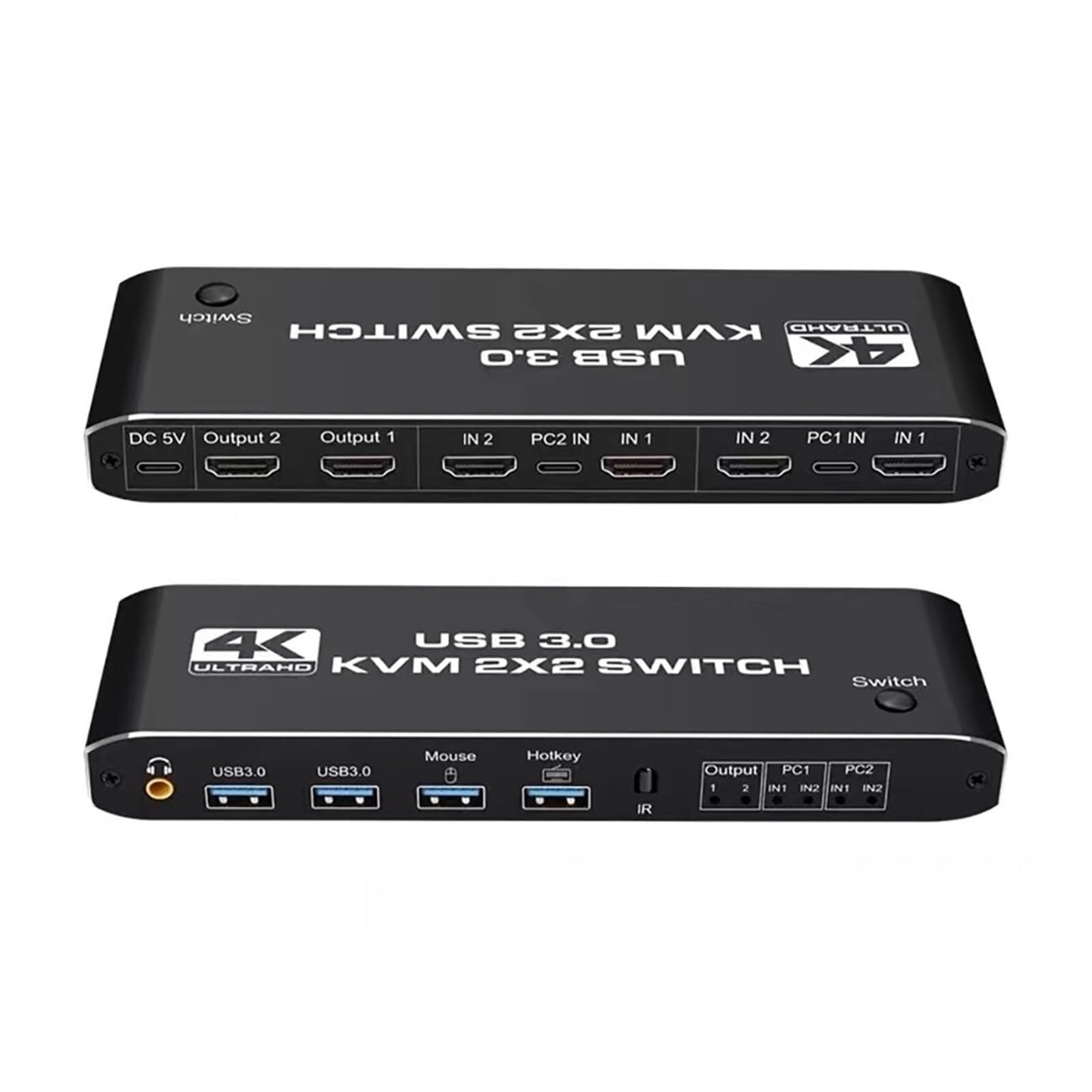 Stazione di Ricarica USB, Switch HMI KVM 2x2 4K 60Hz Doppio Monitor