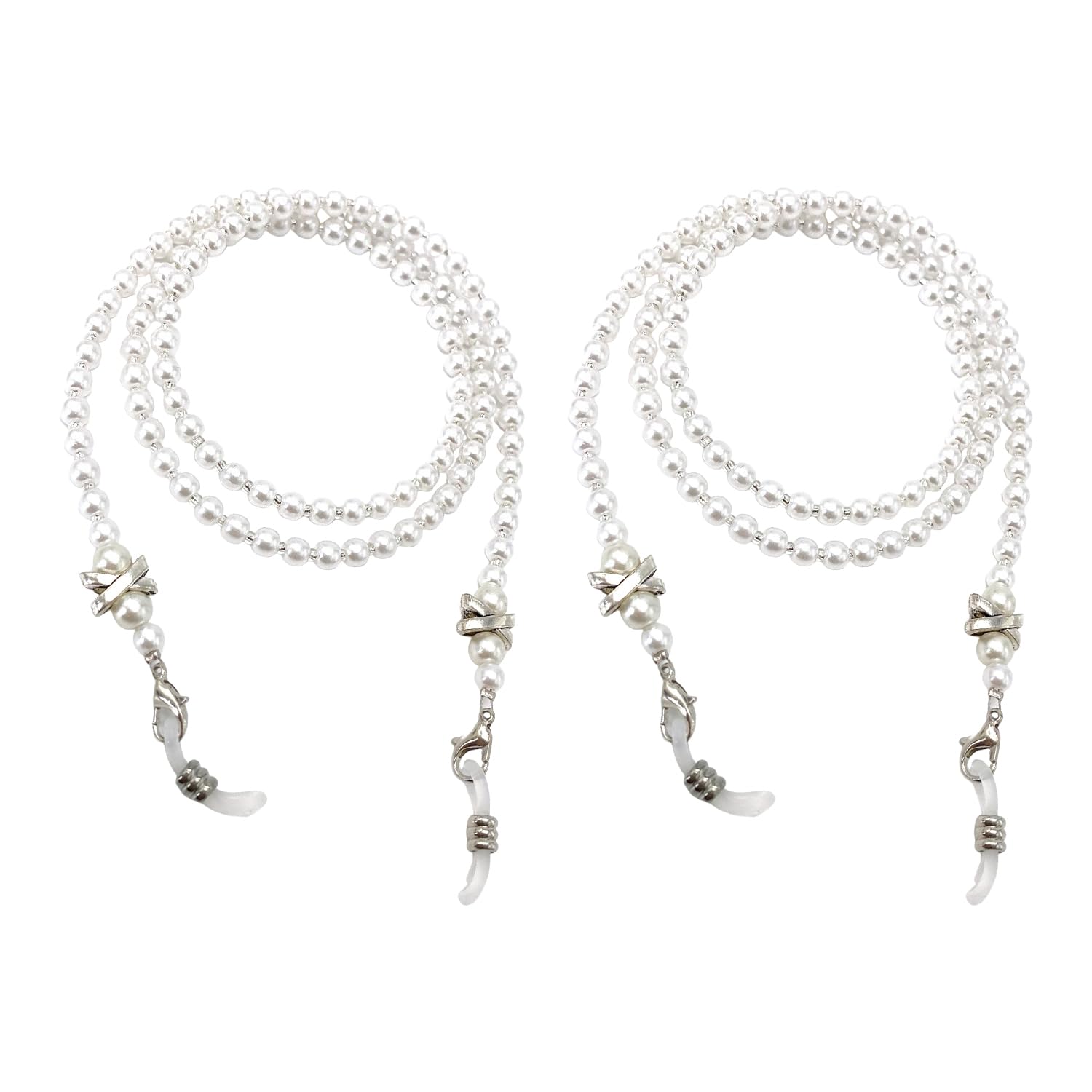 GDFHBD 2 Pieces Of Pearl Glasses Chain, Retro Fashion Glasses Strap, Glasses Pearl Accessories, Trendy Photo Collocation, Glasses With Lanyard.