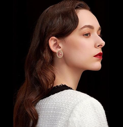 Vista 3 de Aretes retro de camafeo para mujer, perlas de imitación, estilo victoriano, aretes colgantes para mujer, joyería elegante, regalos de cumpleaños