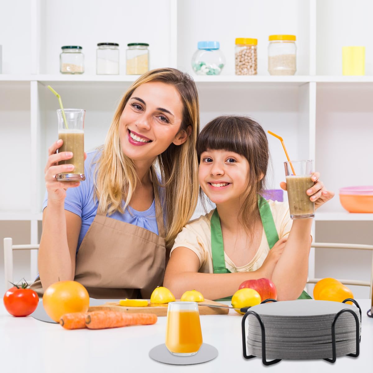 20 Sottobicchieri Rotondi In PVC Antiscivolo - Lavabili E Bifacciali Per Bar, Casa, Ufficio - Foto 2