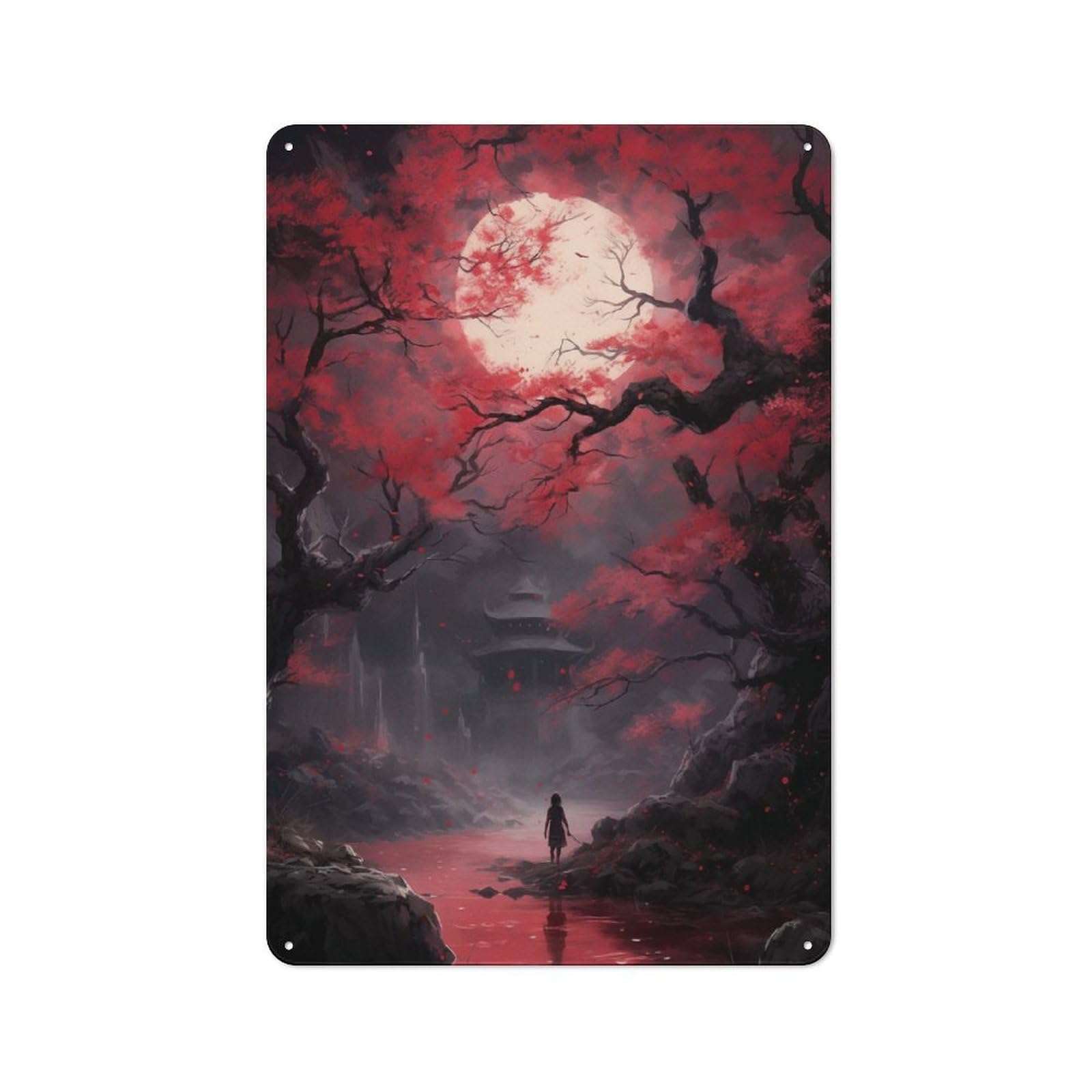 Fantasy Landscape Rustic Metal Wall Decor 30x20cm, Decorative Metal Plaque for Shed, Garden Room, Porch Or Garage