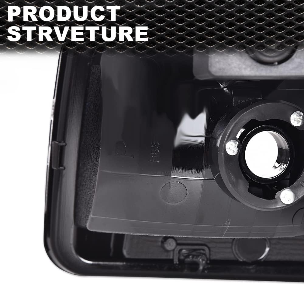 ANDPLAY LED DRL Headlights Assembly Headlamps Pair Compatible with GMC Sierra 1500 1999-2007/GMC Sierra 2500 1999-2004 Fit GMC Yukon 1999-2006 Clear lens Black Housing Clear Reflector 125103011