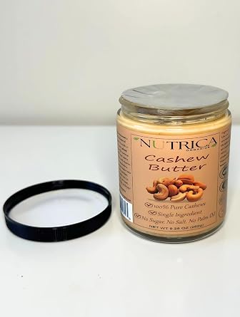 100% Pure Cashew Butter, Single Ingredient, No Salt, No Sugar, No Palm Oil, No Additives, Vegan, Plant Based Protein, Premium Roasted Cashews, 9.25oz (262gr)