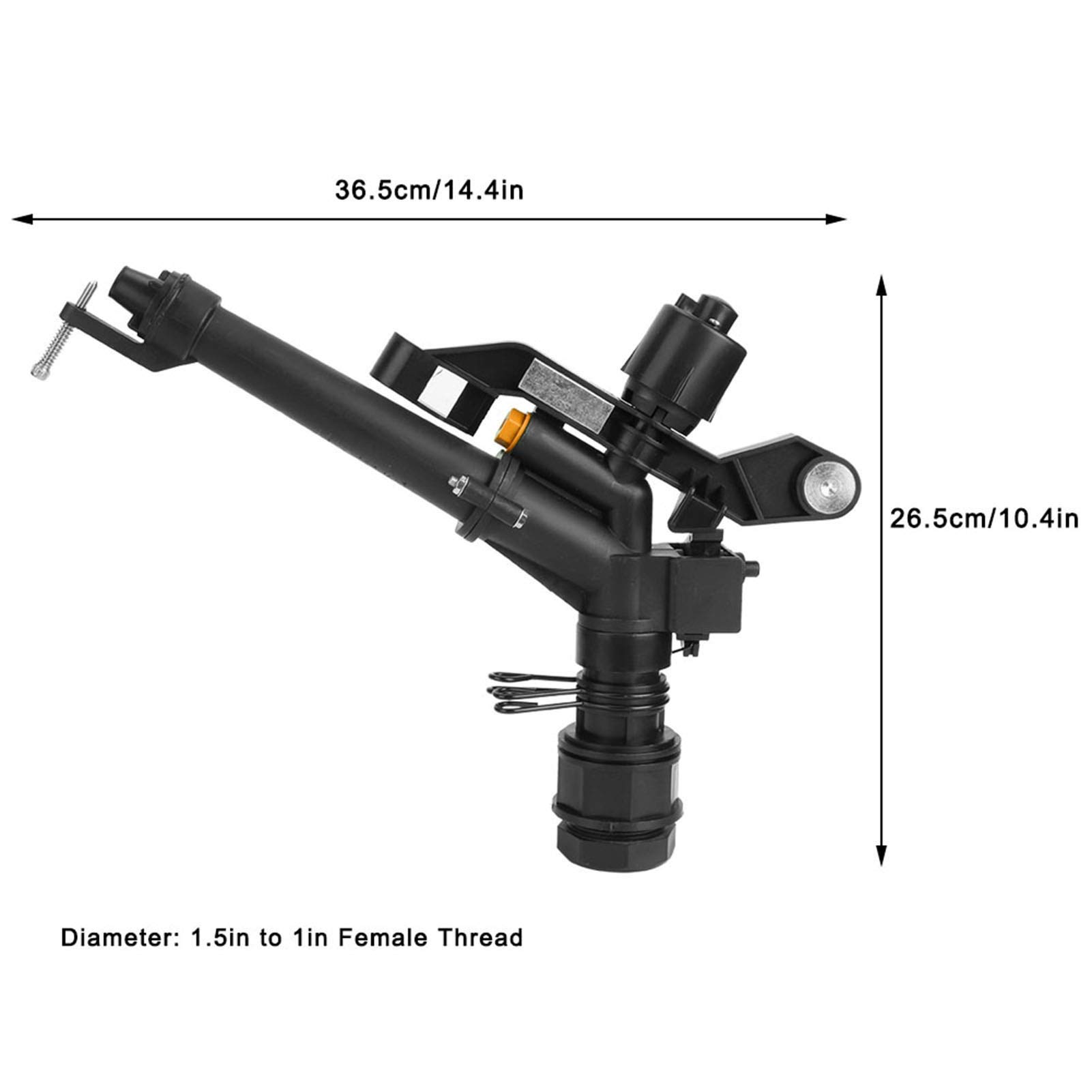 OUKENS Irrigatore per Irrigazione, DN25 da 1,5 Pollici a 1 Pollice Filettatura Femmina Regolabile a 360 Gradi con Braccio Oscillante Irrigatore per Irrigazione Agricola