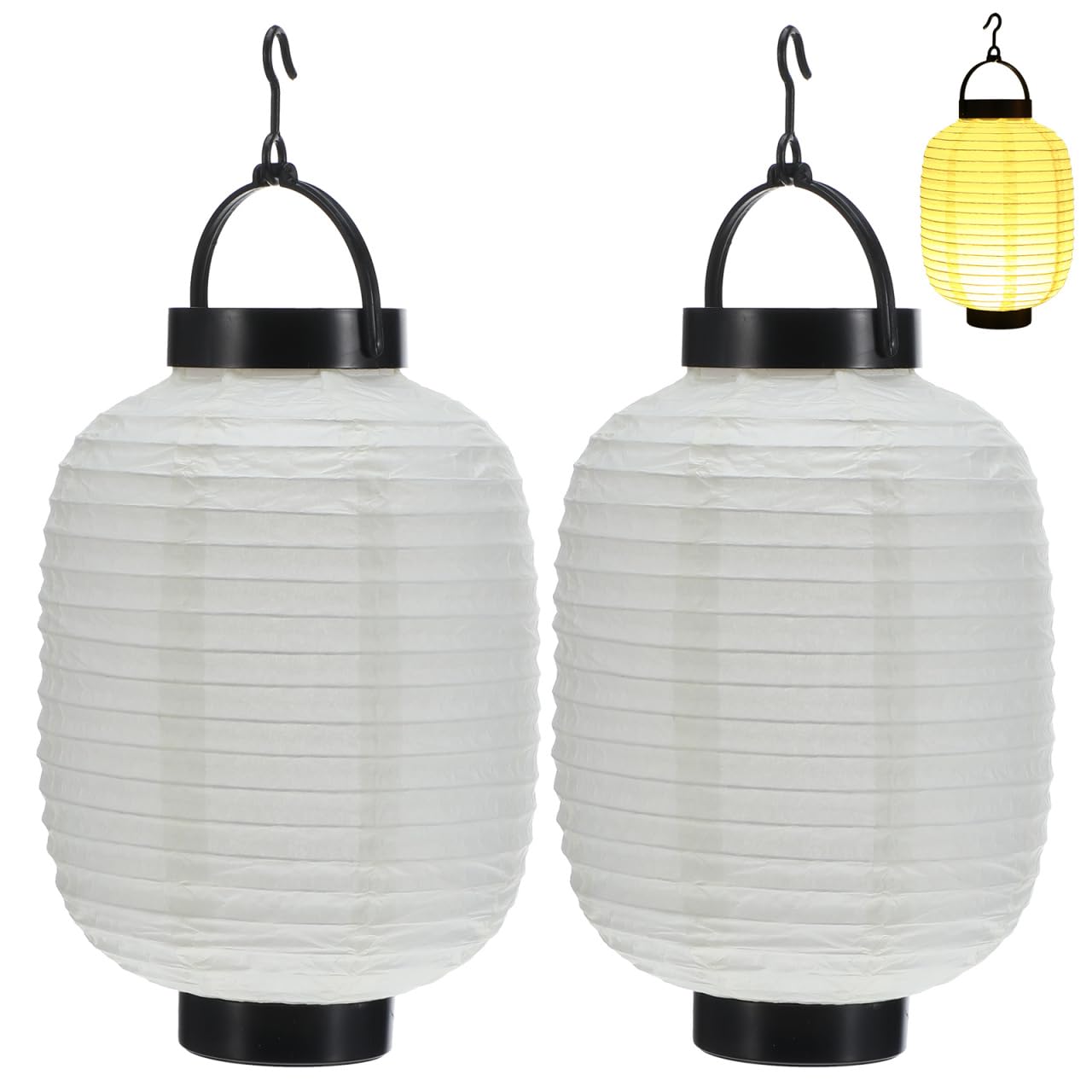 Outdoor Decor Japanese Hanging Lantern Lamp, 2pcs Paper Folding