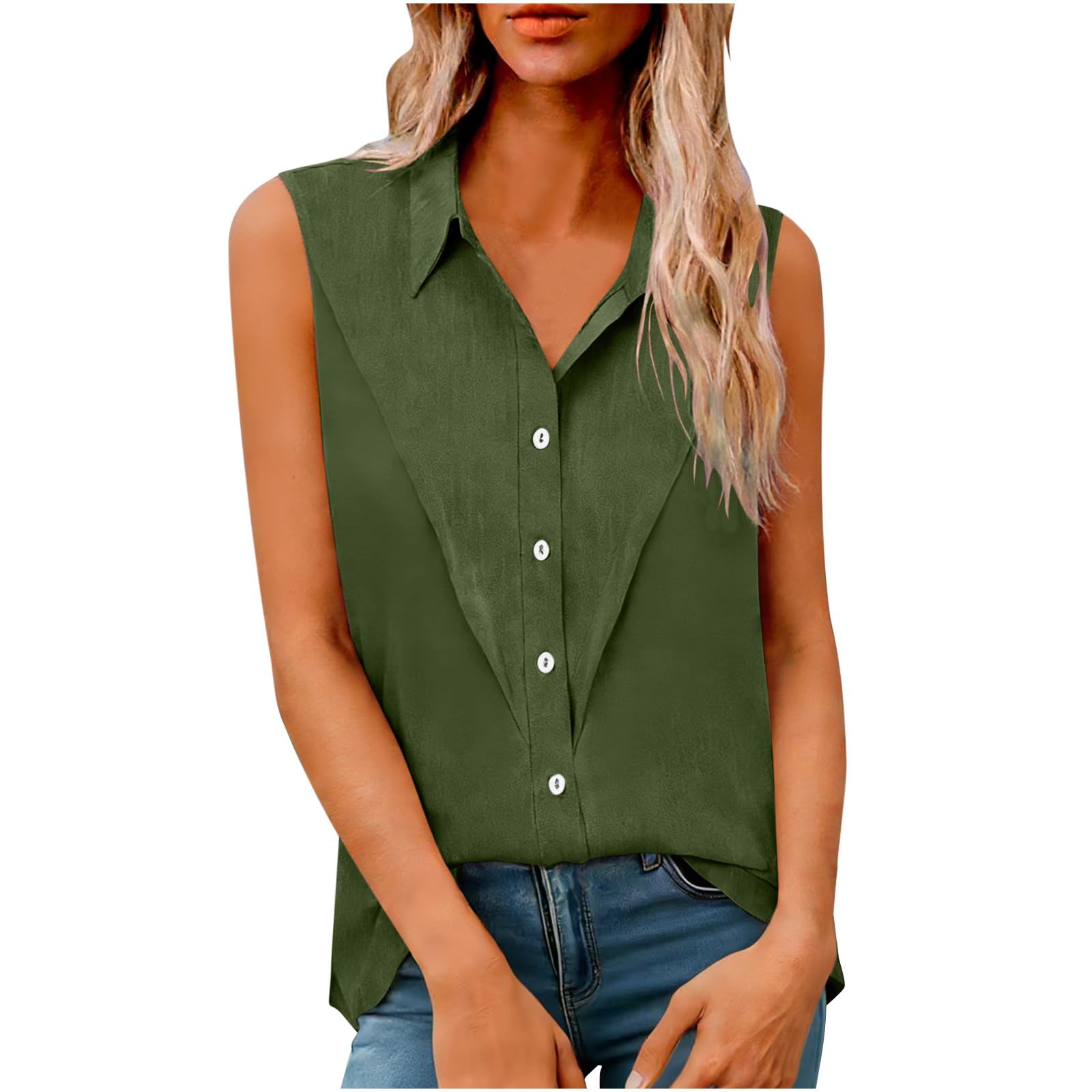 Damen Tank Top,Sommer T Shirt Ärmellos Baumwolle Leinen Tanktops V-Ausschnitt Shirts Basic Oberteile Locker Geschnitten Blusentop Lässige Boho Leinenbluse Damen Große Größen Tunika Top