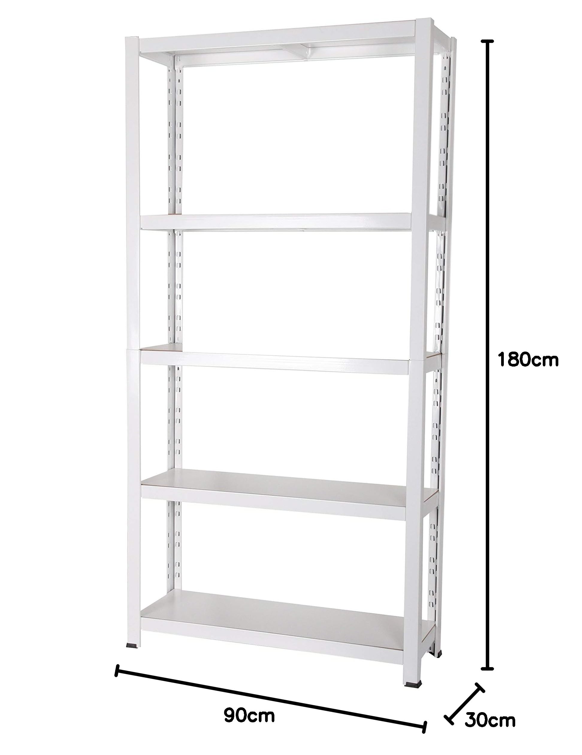 Szagato Archivregal 180x90x30 cm 55 Ordner 5 HDF Holzboden 175 KG/Boden weiß Metallregal Fachbodenregal Lagerregal Metall Fachboden Regal Schwerlastregal Regalsystem Ordnerregal Büroregal