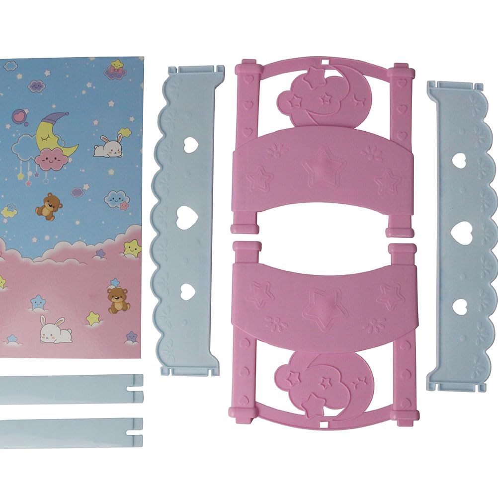 Totority Doll Crib Doll Bed Kids Doll Furniture The Bed Baby Toy Bed