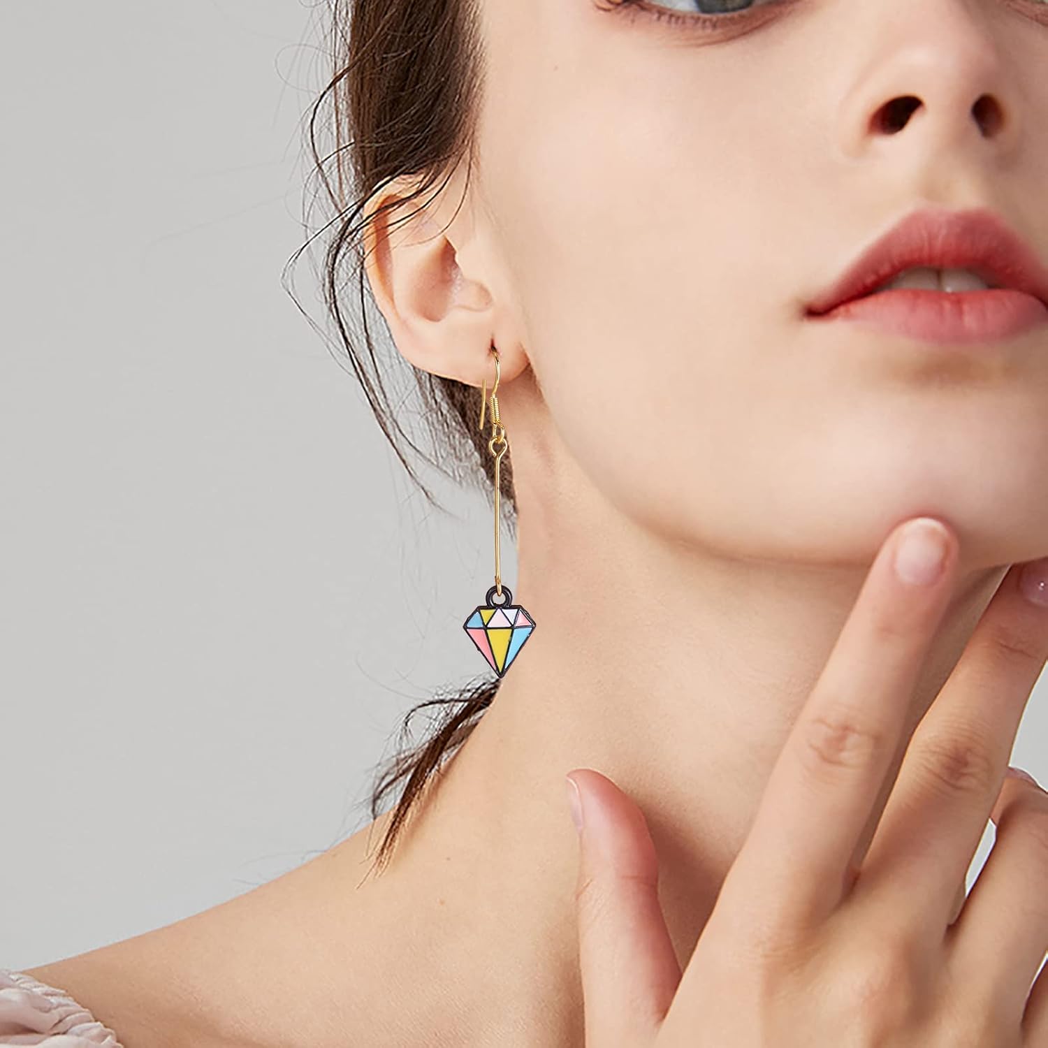 25 Pieces Diamond Shape Charms Pendant Light Gold Alloy Enamel Charms Mixed Color for Jewelry Necklace Bracelet Earring Making - Image 6