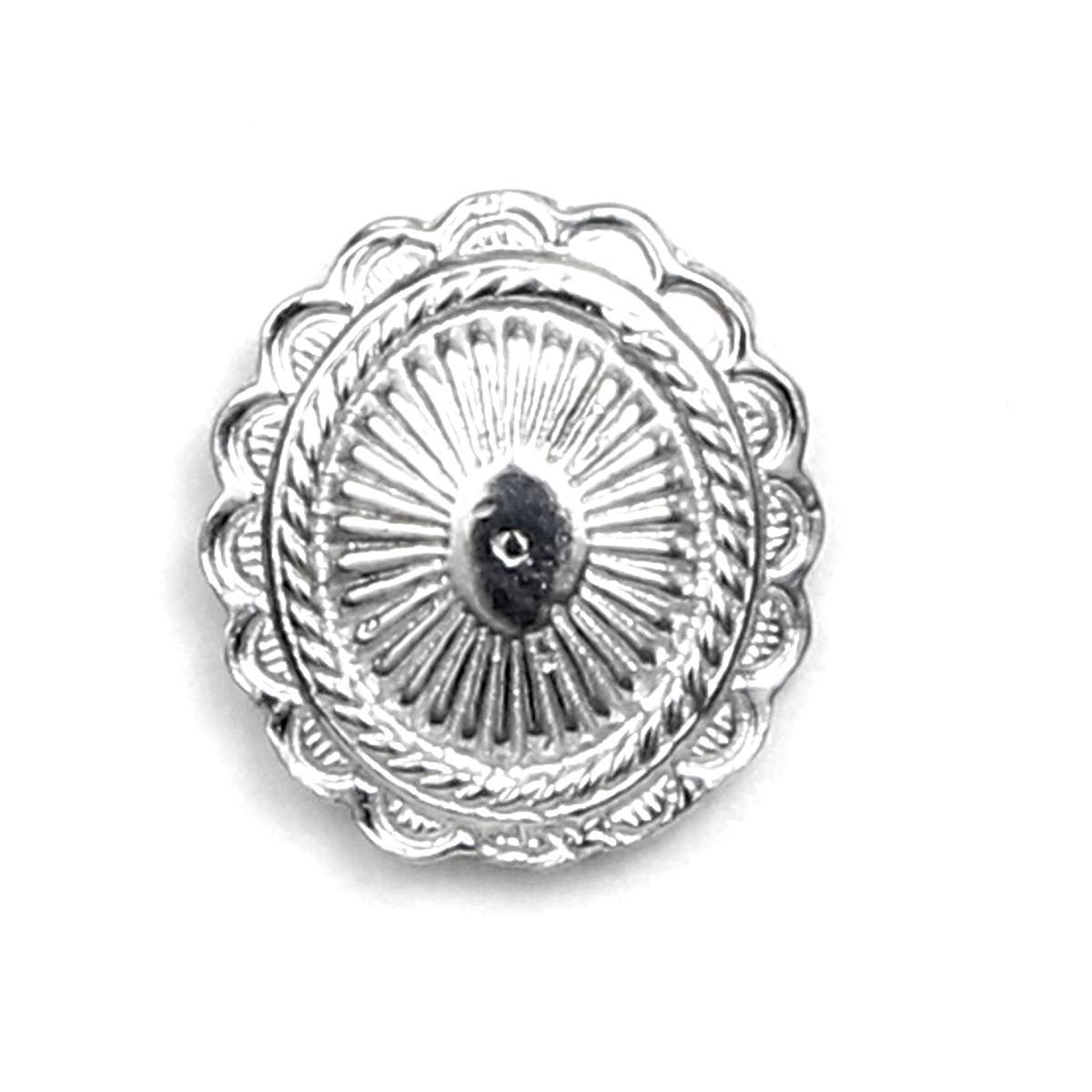 Pewter Oval Concho Scarf Pin with Magnetic Back Closure- No holes in fabric - Gift Packaged -Southwestern and Equestrian Fashion - Handcrafted in USA