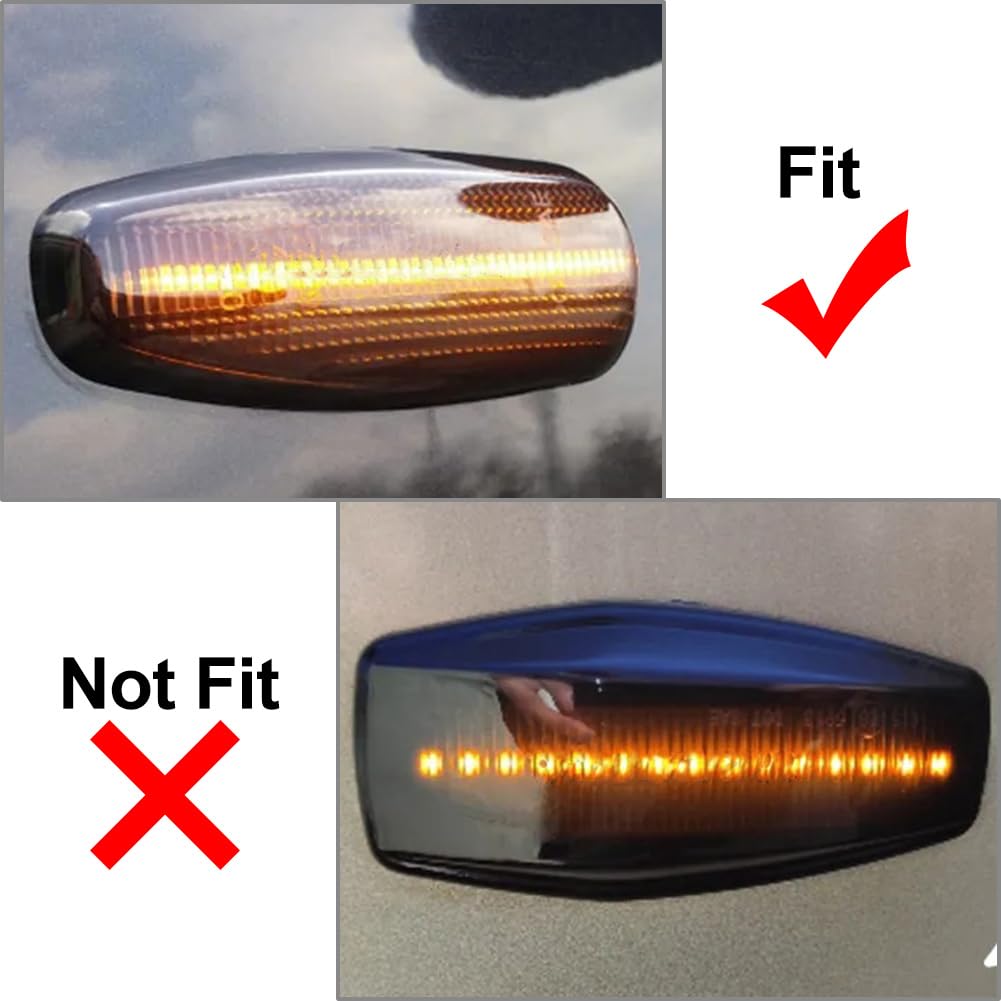SIKUAI Smoked Black Sequential Turn Signal Marker Lamp Dynamic