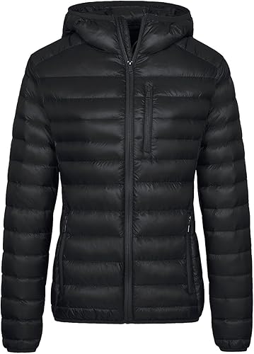 Wantdo Women's Packable Down Jacket Lightweight Puffer Jacket Hooded Winter Coat