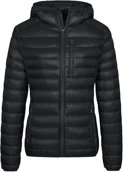 Wantdo Women's Packable Down Jacket Lightweight Puffer Jacket Hooded Winter Coat