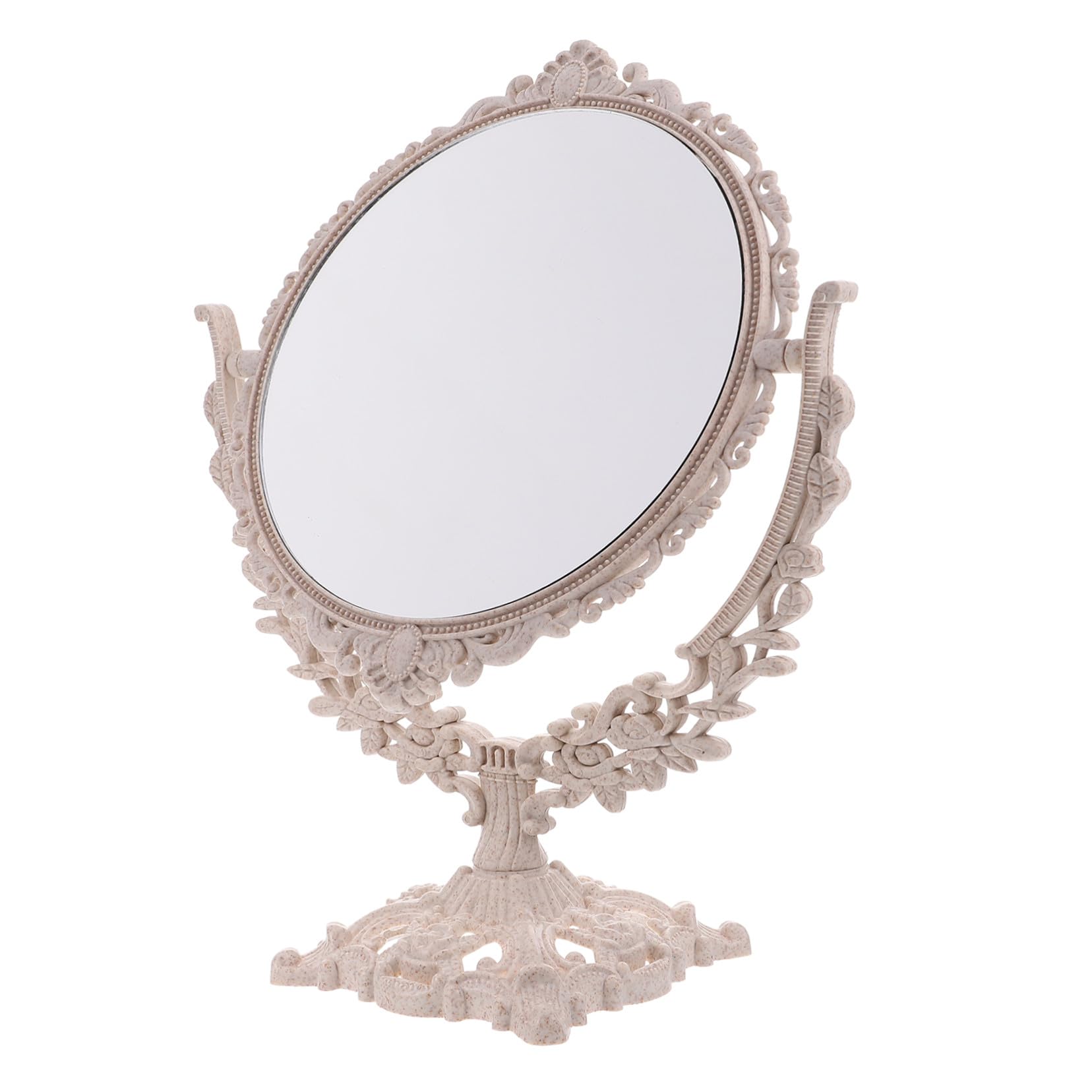 Miroir de maquillage double-face rotatif pour corriger les défauts d'éclairage sur table