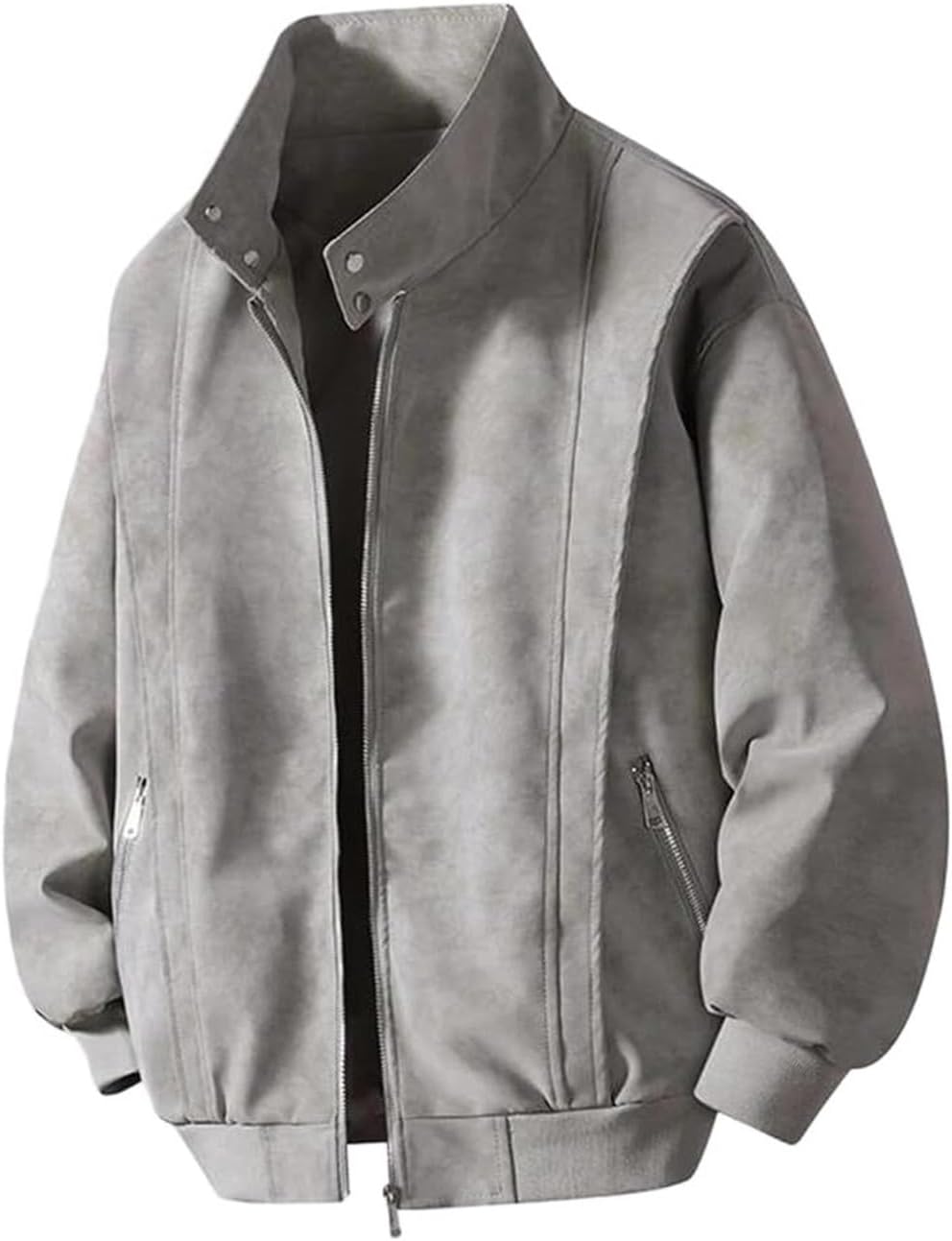 Men's Relaxed Fit Casual Jacket Lightweight Soft Everyday Outerwear with Zip Front Pockets for Spring Fall Work Travel