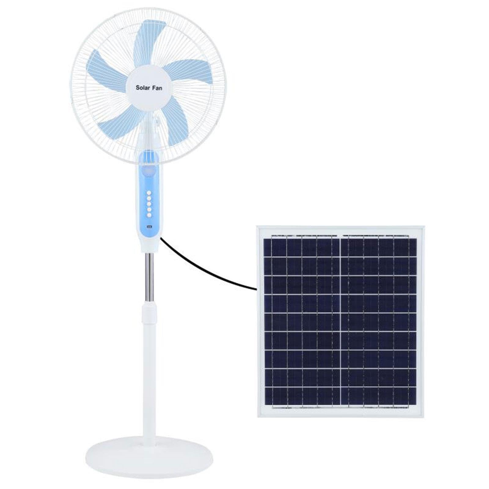 asdchZen Portable Solar Panel Fan, Rechargeable Floor Fan With 3 Speed Settings And Oscillation For Indoor And Outdoor Use,White-A