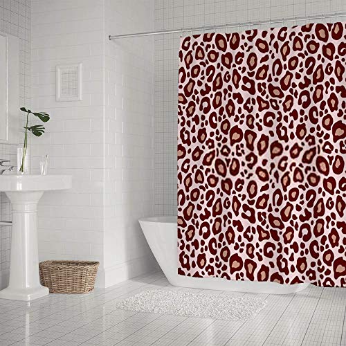 Rideau de douche en polyester imperméable Chehongg au design léopard chic