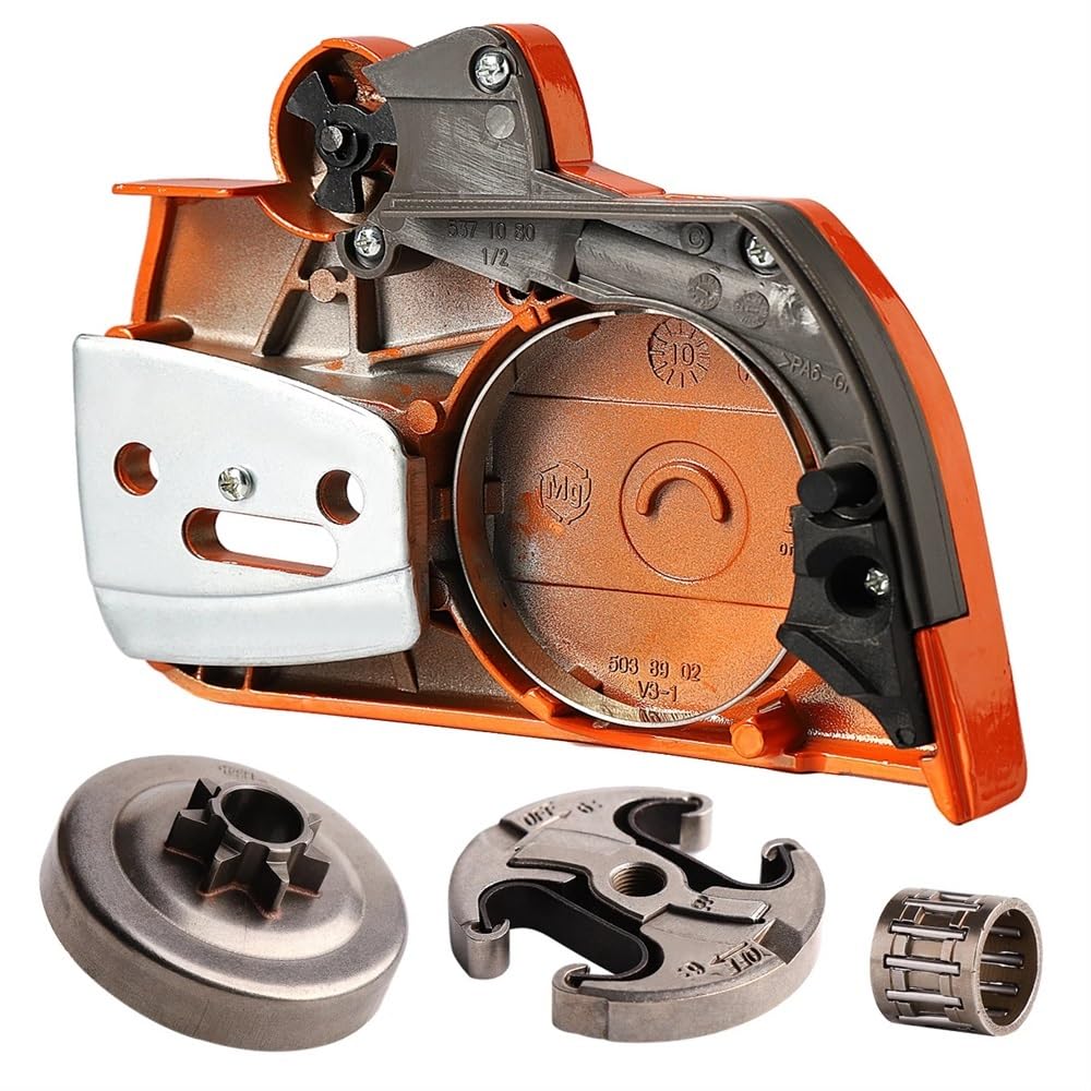 Parti di Ricambio per Motosega compatibili con Modelli 340 345 350 Include Copertura Laterale della Frizione Freno a Catena ad ago e Tamburo da 325 Frizione da 7t