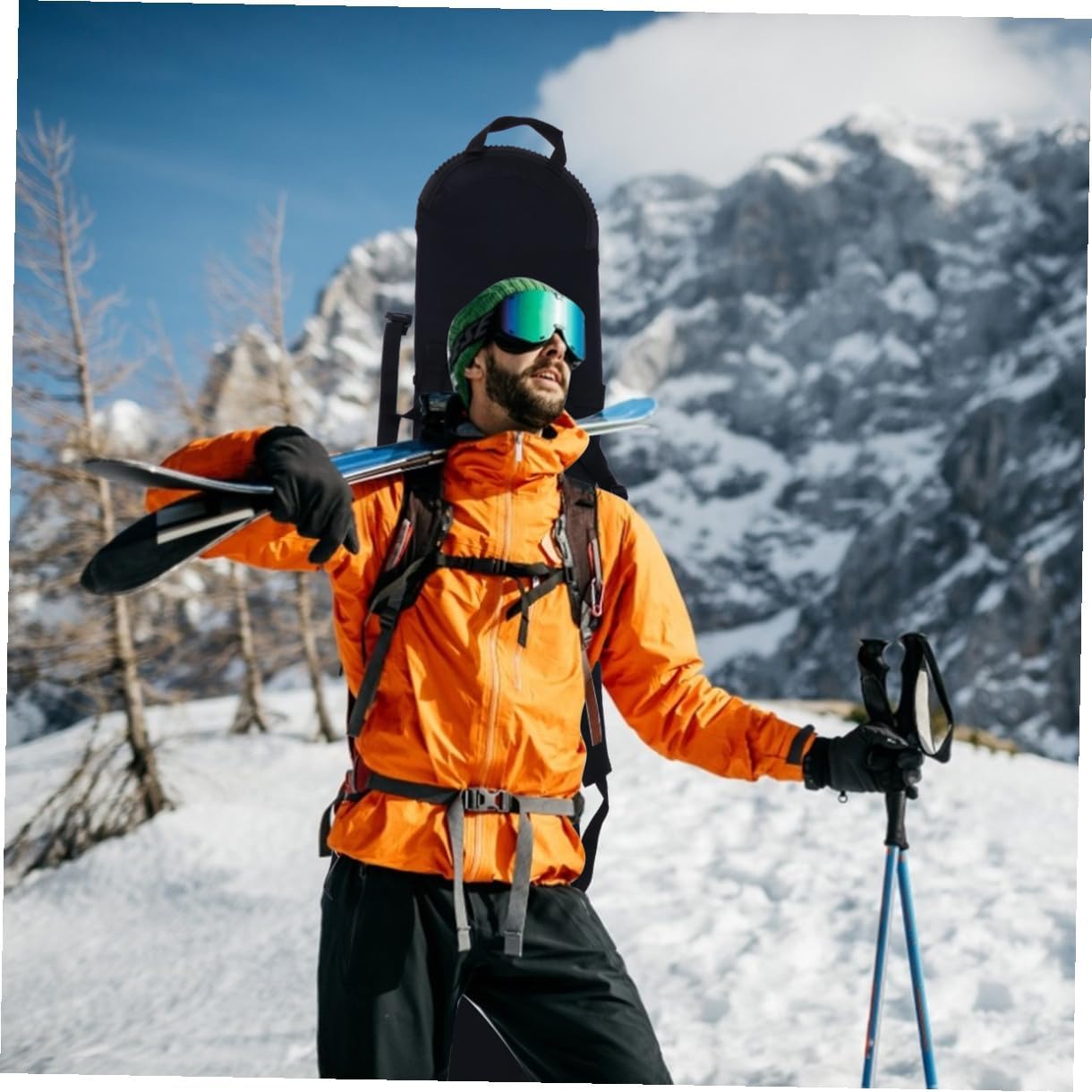 PartyKindom Snowboard Bag Snowboard Protection Cover Lightweight Sturdy Ski Gear Backpack Shoulder Strap Suitable for Travel