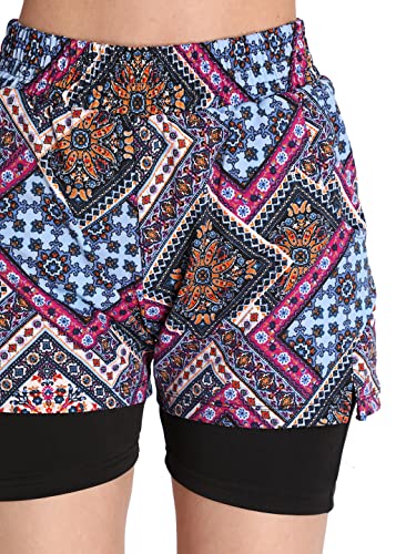 Image of CHKOKKO Gym Shorts for Women Workout Sports Running Quick Dry Fit Double Layer Inner Compression with Pockets Breathable Lightweight Wear