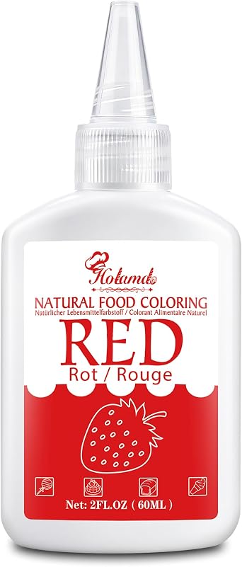 Red Natural Food Coloring, Plant-Based Liquid Food Dye 60ml