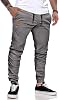 JMIERR Mens Chino Cargo Trousers Jogging Bottoms Mens Cotton Sports Trousers Casual Leisure Trousers Elastic Waist with Drawstring Sweatpants Men with Pockets