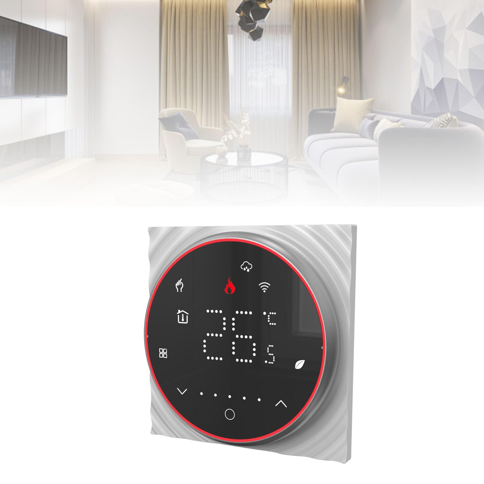 Cyfrowy Programowalny Termostat z Cienkim Panelem Wpuszczanym, Regulator Temperatury Inteligentny Termostat Domowy WiFi (komputer osobisty 2)
