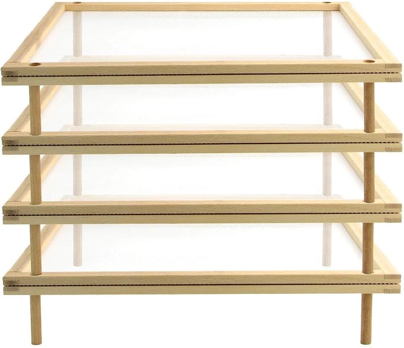 Eppicotispai Set of 4 Stackable Food Dryers to Assemble into a 4-Tier Food-Dryer Rack